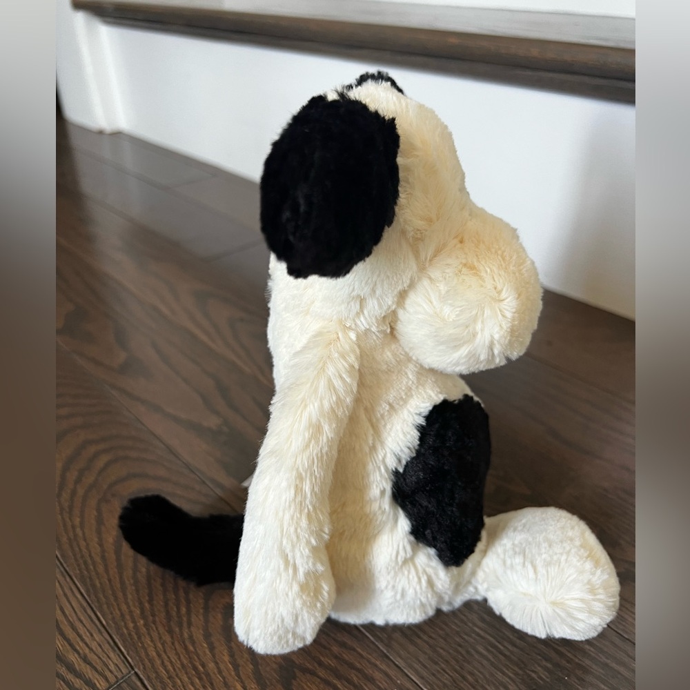 Jellycat Bashful Black & Cream Puppy - Medium 12” - Picture 6 of 12